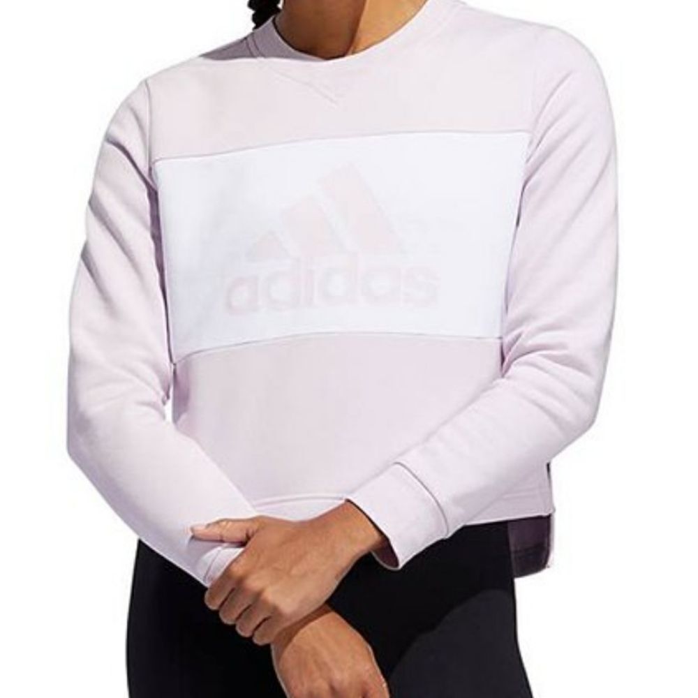 ADIDAS sweatshirt aeropink colorblock boxy crop top S
